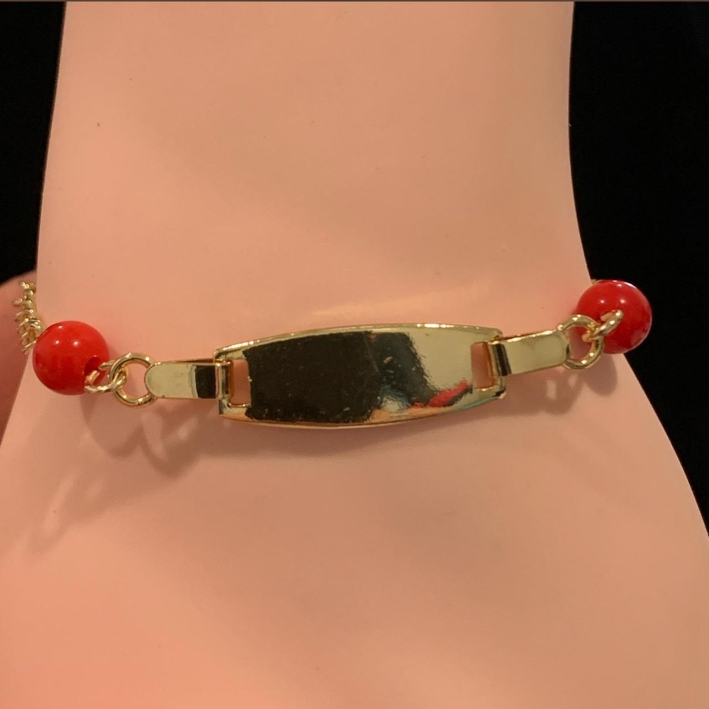 Chic Gold and Red Kids Bracelet